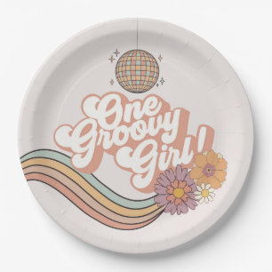 One Groovy Girl 2nd誕生日パーティー ペーパープレート