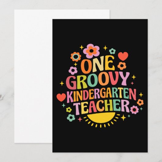 One groovy kindergarten teacher 招待状 (正面/裏面)
