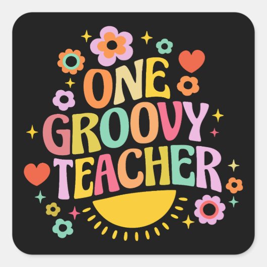 One groovy teacher スクエアシール (正面)