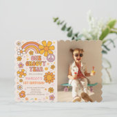 One Groovy Year 1st誕生日パーティー写真 招待状 (スタンド正面)