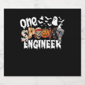 One Halloween Spooky Engineer Leopard Groovy スパークリングワインラベル (シングルラベル)
