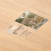 One Happy Bear Invite 1st  First Birthday Photo アクリル招待状 (レイダウン)