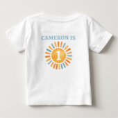 One Happy Boy サンシャイン 1歳の誕生日 ベビーTシャツ (裏面)