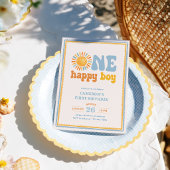 One Happy Boy サンシャイン 1歳の誕生日 招待状