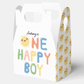 One Happy Boy Birthday Invite 1st Birthday Sun フェイバーボックス (オープン)