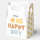 One Happy Boy Birthday Invite 1st Birthday Sun フェイバーボックス (オープン)