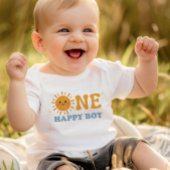 ONE Happy Boy First誕生日Onsie, 1st Birthday ベビーボディスーツ
