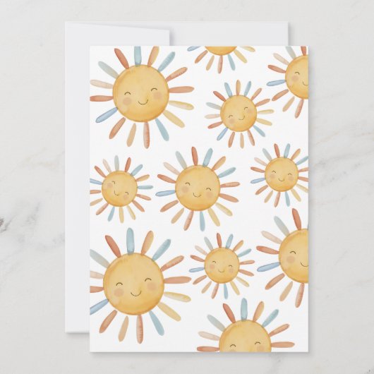 One Happy Boy Sun 1st Birthday 招待状 (裏面)