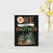 One Happy Brother Camper First Birthday Camping Be カード (黄色い花)