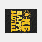 One Happy Brother Of The Birthday First Trip Aroun フリースブランケット (正面(横))