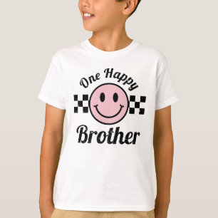 One Happy Brother Pinkスマイル1stバースデーマッチング Tシャツ