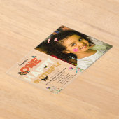 One Happy Butterfly 1st Wildflower Birthday Photo アクリル招待状 (レイダウン)