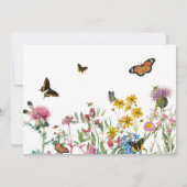 One Happy Butterfly 1st Wildflower Birthday Photo 招待状 (裏面)