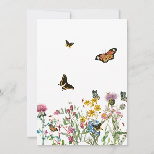 One Happy Butterfly Invite 1st Wildflower Birthday 招待状 (裏面)