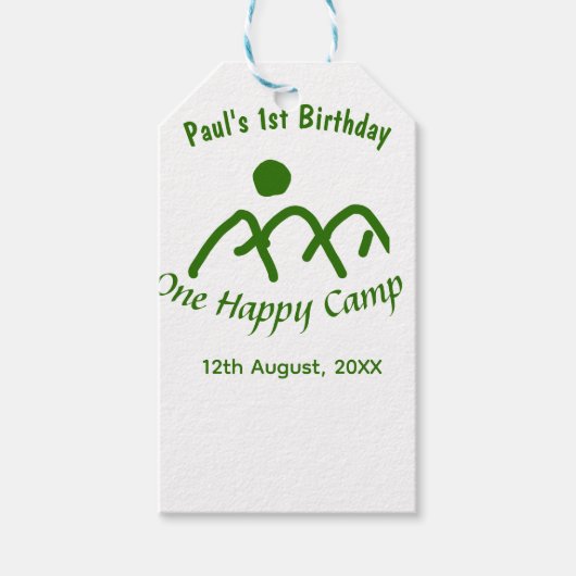 One happy camp green mountain sun 1st birthday  ギフトタグ (正面)