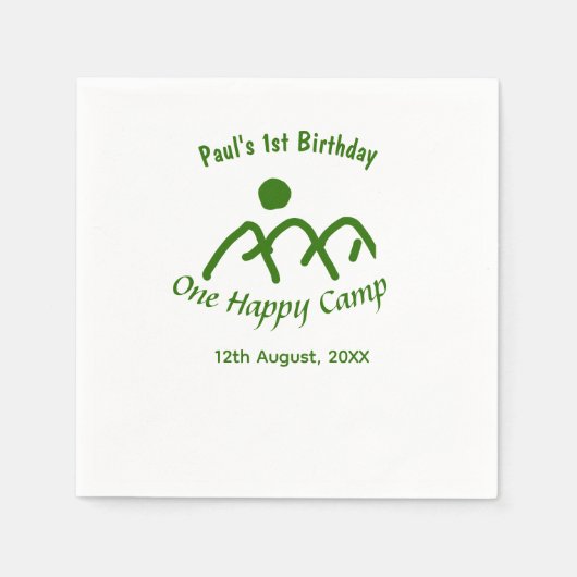 One happy camp green mountain sun 1st birthday  スタンダードカクテルナプキン (正面)