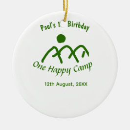 One happy camp green mountain sun 1st birthday  セラミックオーナメント