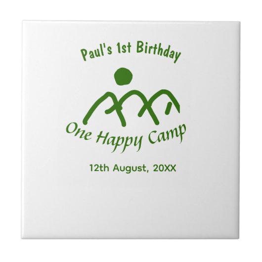 One happy camp green mountain sun 1st birthday  タイル (正面)