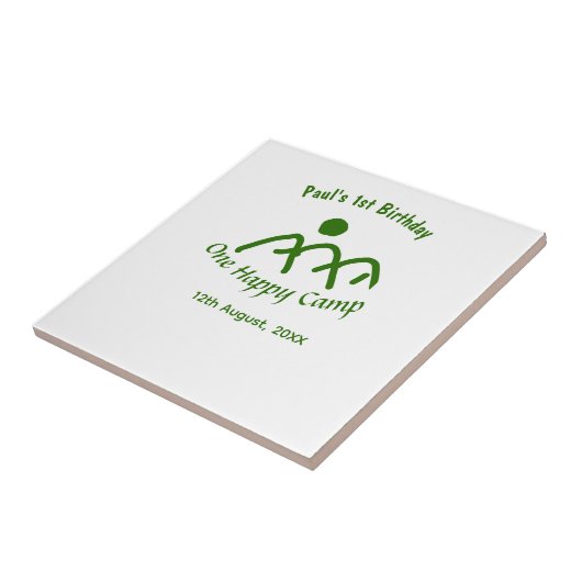One happy camp green mountain sun 1st birthday  タイル (側面)