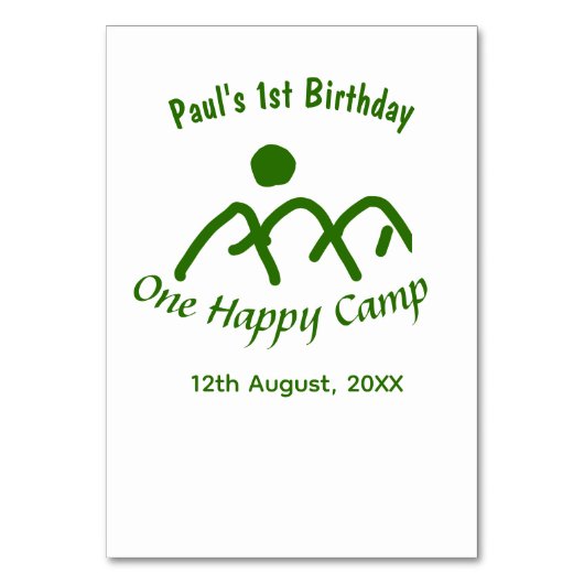 One happy camp green mountain sun 1st birthday  テーブルナンバー (正面)