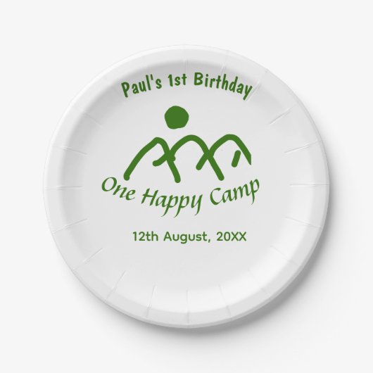One happy camp green mountain sun 1st birthday  ペーパープレート (正面)