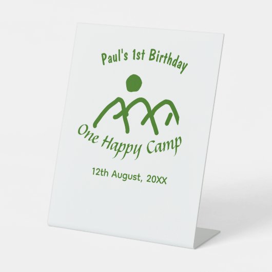 One happy camp green mountain sun 1st birthday  台座サイン (正面)