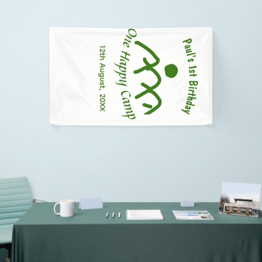 One happy camp green mountain sun 1st birthday  横断幕 (トレードショー)