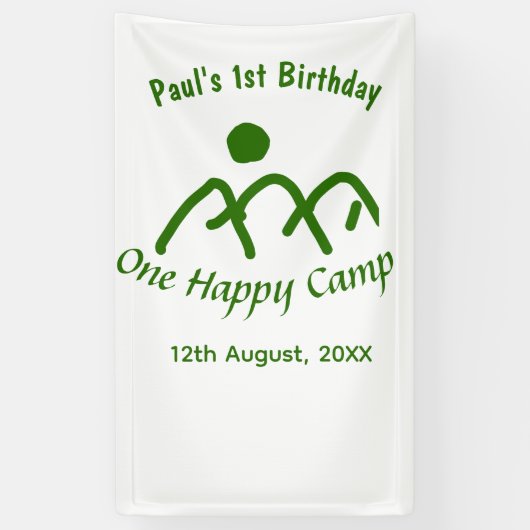 One happy camp green mountain sun 1st birthday 横断幕 (縦)