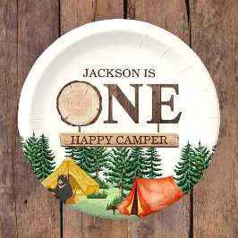 ONE Happy Camper 1st誕生日 ペーパープレート