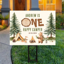 One Happy Camper 1st Birthday Welcome Sign