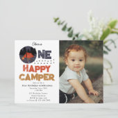 One Happy Camper 1st Summer Birthday Photo 招待状 (スタンド正面)