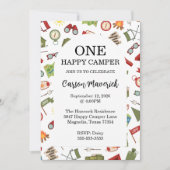 One Happy Camper Adventure Birthday 招待状 (正面)