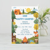 One Happy Camper, Animals 1st Birthday 招待状 (スタンド正面)