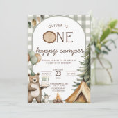 One Happy Camper Birthday Invitation Camping 1st 招待状 (スタンド正面)