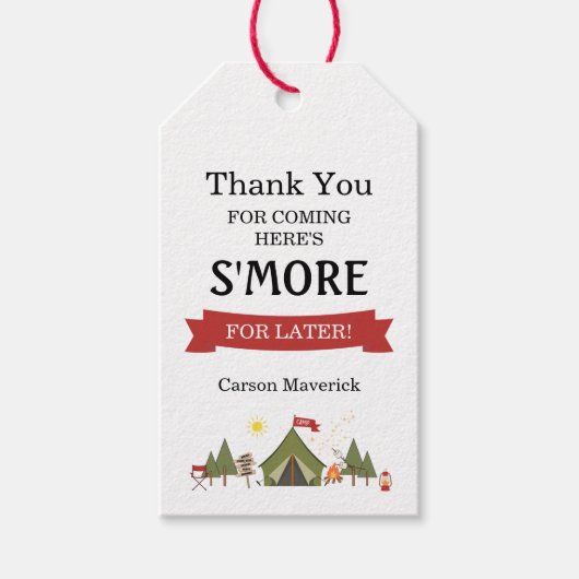 One Happy Camper Boys Birthday  ギフトタグ (正面)