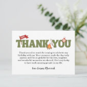 One Happy Camper Boys Birthday Thank You Card (スタンド正面)