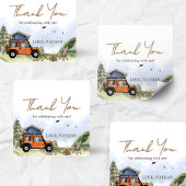 One Happy Camper Camping Boy Birthday スクエアシール