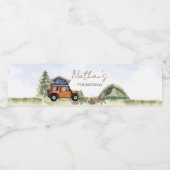 One Happy Camper Camping Boy Birthday ペットボトルラベル (シングルラベル)