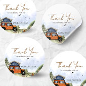 One Happy Camper Camping Boy Birthday ラウンドシール