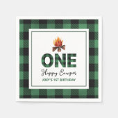 One Happy Camper First Birthday スタンダードカクテルナプキン (正面)