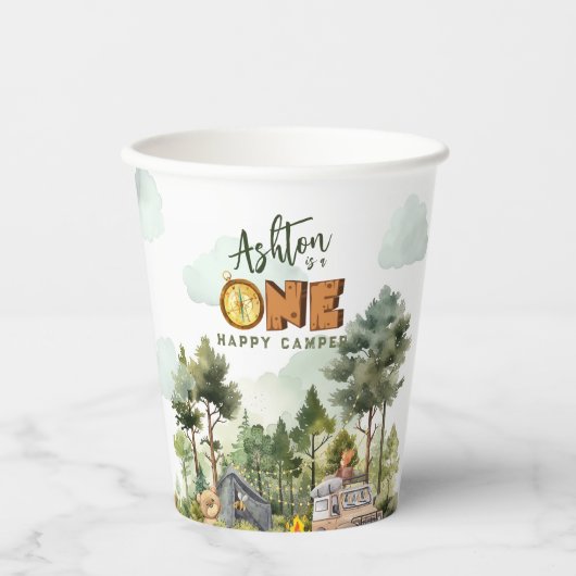 One Happy Camper First Birthday  紙コップ (正面)