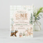 One Happy Camper First Birthday Invitation, 招待状 (スタンド正面)