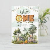 One Happy Camper First Birthday Invitation 招待状 (スタンド正面)