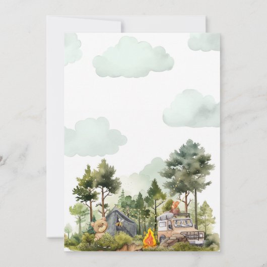 One Happy Camper First Birthday Invitation 招待状 (裏面)