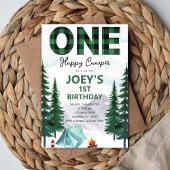 One Happy Camper First Birthday Invitation 招待状