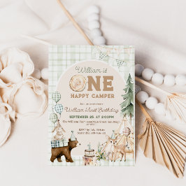 One Happy Camper First Birthday Invitation, 招待状