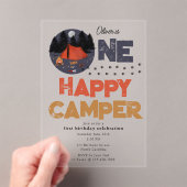 One Happy Camper Invite 1st Summer Birthday アクリル招待状 (インサイチュ (ポータブル))