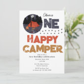 One Happy Camper Invite 1st Summer Birthday 招待状 (スタンド正面)