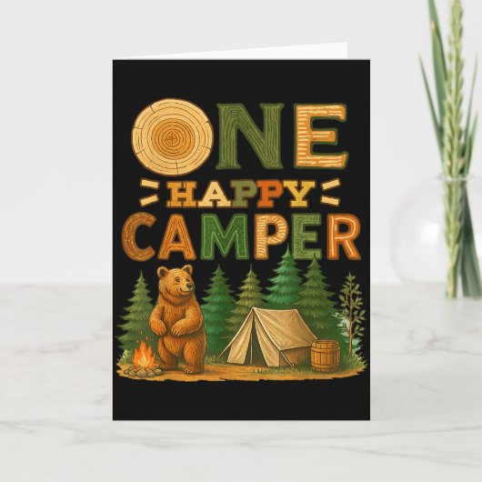 One Happy Camper Matching Family Birthday Party Ca カード (正面)