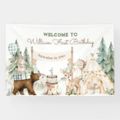 One Happy Camper Photo First Birthday 横断幕 (横)